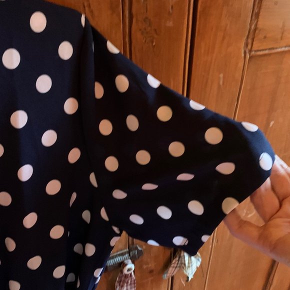 Dress. Polka dots, Marine and white, Size 8. - Picture 5 of 7
